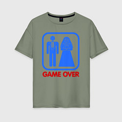 Футболка оверсайз женская Game over, цвет: авокадо
