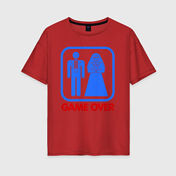 Футболка оверсайз женская Game over, цвет: красный