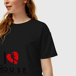 Футболка оверсайз женская I love House MD, цвет: черный — фото 2