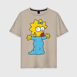 Футболка оверсайз женская Maggie Simpson, цвет: миндальный