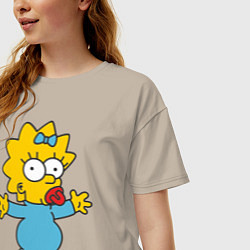 Футболка оверсайз женская Maggie Simpson, цвет: миндальный — фото 2