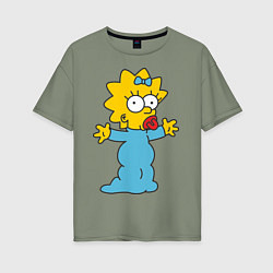 Футболка оверсайз женская Maggie Simpson, цвет: авокадо