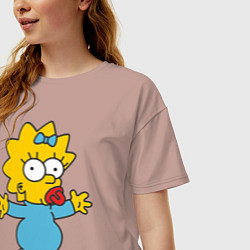 Футболка оверсайз женская Maggie Simpson, цвет: пыльно-розовый — фото 2