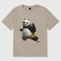 Футболка оверсайз женская Кунг фу Панда, цвет: миндальный