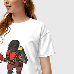 Футболка оверсайз женская Pyro comics - TF2, цвет: белый — фото 2