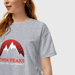 Футболка оверсайз женская Twin Peaks: Pie & Murder, цвет: меланж — фото 2
