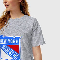 Футболка оверсайз женская New York Rangers, цвет: меланж — фото 2