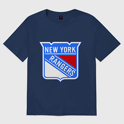 Футболка оверсайз женская New York Rangers, цвет: тёмно-синий