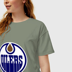 Футболка оверсайз женская Edmonton Oilers, цвет: авокадо — фото 2