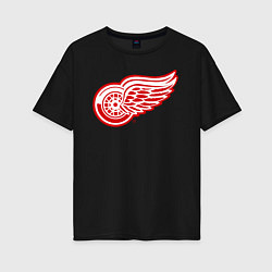 Футболка оверсайз женская Detroit Red Wings, цвет: черный