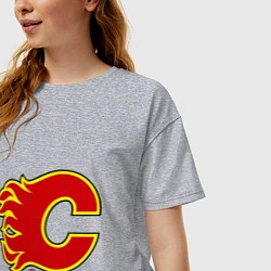 Футболка оверсайз женская Calgary Flames, цвет: меланж — фото 2