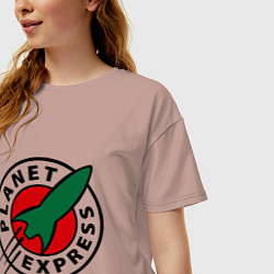 Футболка оверсайз женская Planet Express, цвет: пыльно-розовый — фото 2