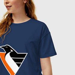 Футболка оверсайз женская Pittsburgh Penguins, цвет: тёмно-синий — фото 2