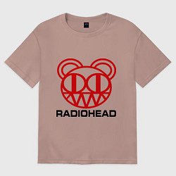 Футболка оверсайз женская Radiohead, цвет: пыльно-розовый