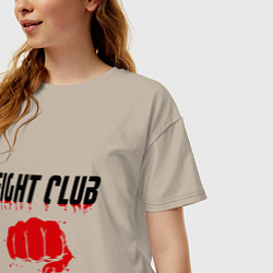 Футболка оверсайз женская Fight Club, цвет: миндальный — фото 2