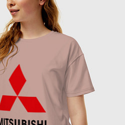 Футболка оверсайз женская Mitsubishi, цвет: пыльно-розовый — фото 2