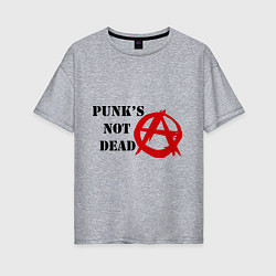 Футболка оверсайз женская Punks not dead, цвет: меланж