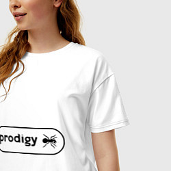 Футболка оверсайз женская Prodigy лого с муравьем, цвет: белый — фото 2