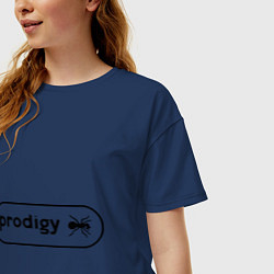 Футболка оверсайз женская Prodigy лого с муравьем, цвет: тёмно-синий — фото 2