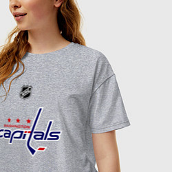 Футболка оверсайз женская Washington Capitals: Ovechkin 8, цвет: меланж — фото 2