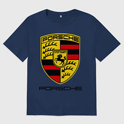 Футболка оверсайз женская Porsche Stuttgart, цвет: тёмно-синий