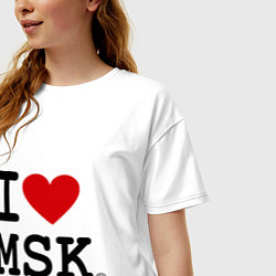 Футболка оверсайз женская I love MSK, цвет: белый — фото 2