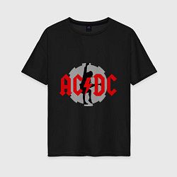 Футболка оверсайз женская AC/DC: Angus Young, цвет: черный