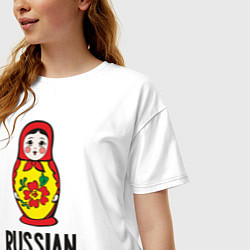 Футболка оверсайз женская Russian Barbie, цвет: белый — фото 2