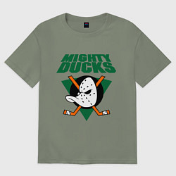 Футболка оверсайз женская Anaheim Mighty Ducks, цвет: авокадо