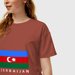 Футболка оверсайз женская Азербайджан, цвет: кирпичный — фото 2