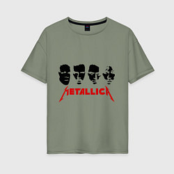Футболка оверсайз женская Metallica (Лица), цвет: авокадо