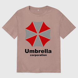 Футболка оверсайз женская Umbrella corporation, цвет: пыльно-розовый