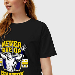 Футболка оверсайз женская Never Give Up: Cenation, цвет: черный — фото 2