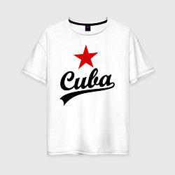 Футболка оверсайз женская Cuba Star, цвет: белый