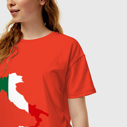 Футболка оверсайз женская Италия (Italy), цвет: рябиновый — фото 2