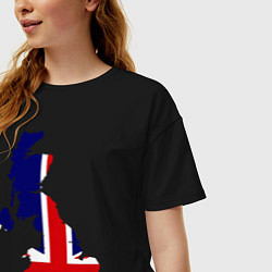 Футболка оверсайз женская Великобритания (Great Britain), цвет: черный — фото 2
