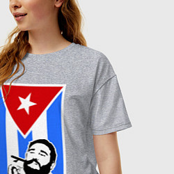 Футболка оверсайз женская Fidel: Viva, Cuba!, цвет: меланж — фото 2