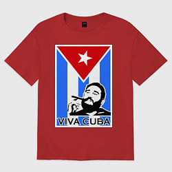 Футболка оверсайз женская Fidel: Viva, Cuba!, цвет: красный