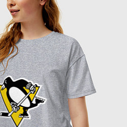 Футболка оверсайз женская Pittsburgh Penguins, цвет: меланж — фото 2