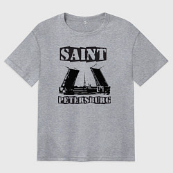 Футболка оверсайз женская Санкт-Петербург, цвет: меланж