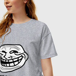 Футболка оверсайз женская Trollface. Problem? Проблемы?, цвет: меланж — фото 2