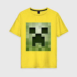 Футболка оверсайз женская Мinecraft creeper, цвет: желтый