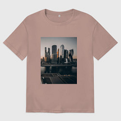 Футболка оверсайз женская Moscow City, цвет: пыльно-розовый