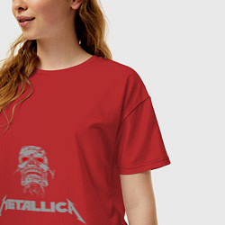 Футболка оверсайз женская Metallica scool, цвет: красный — фото 2