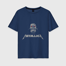 Футболка оверсайз женская Metallica scool, цвет: тёмно-синий