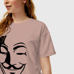 Футболка оверсайз женская Vendetta Mask, цвет: пыльно-розовый — фото 2