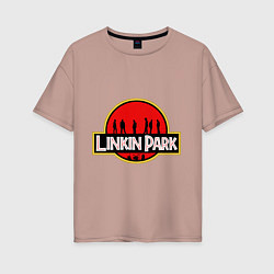Футболка оверсайз женская Linkin Park: Jurassic Park, цвет: пыльно-розовый