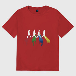 Футболка оверсайз женская Beatles Color, цвет: красный
