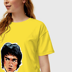 Футболка оверсайз женская Bruce Lee Art, цвет: желтый — фото 2