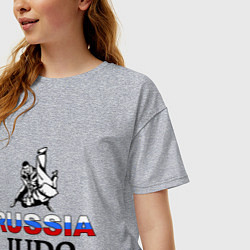 Футболка оверсайз женская Russia judo, цвет: меланж — фото 2